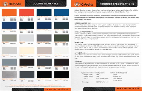 kubota mini digger paint|kubota color chart.